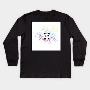 Sitting Panda Bear Kids Long Sleeve T-Shirt